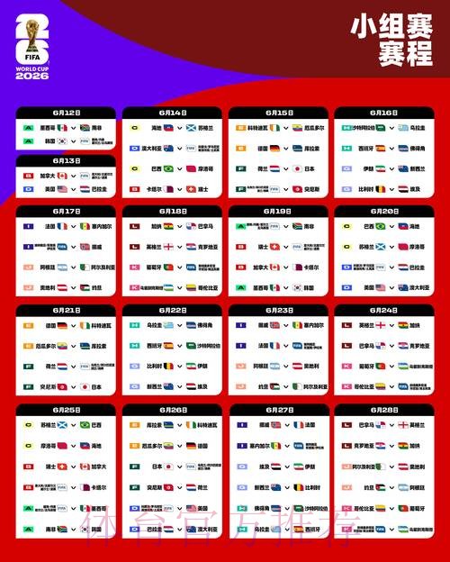 2026世界杯小组赛赛程官方发布全程直播怎么查